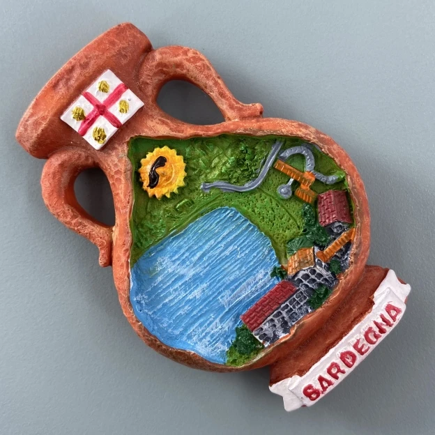 Sardinia, Italy Classical Pot Refrigerator Fridge Magnet Sticker 3D Handmade Resin Travel Gift Souvenir Collection Decoration