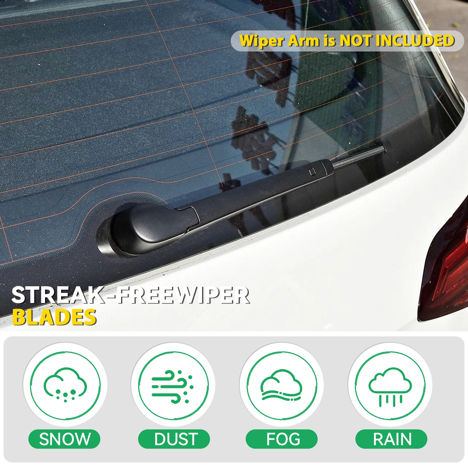Erick's Wiper 11 "Bilah Wiper Belakang untuk VW Volkswagen Touran 5T 2015 - 2025 Kaca Depan Kaca Depan Tailgate Jendela Sikat Hujan Mobil