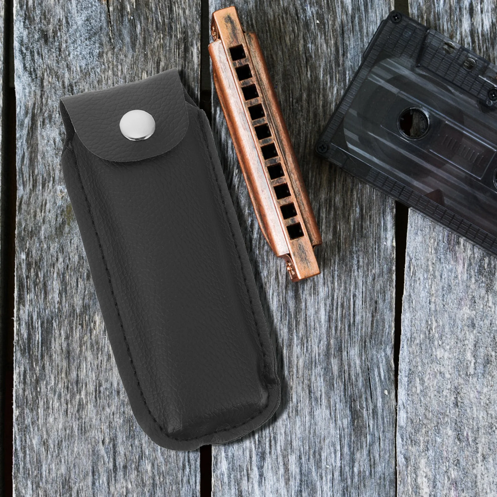 

2 Pcs Harmonica Case Lightweight Portable Storage Pouch Imitation Musical Instruments Gifts Accessories