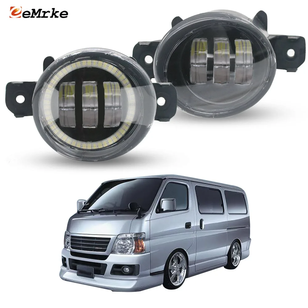 OEM Style LED or Halogen Fog Lights Angel Eye DRL For Nissan Caravan IV E25/ Urvan Bus Isuzu Como 2006-2011 Daytime Running Lamp