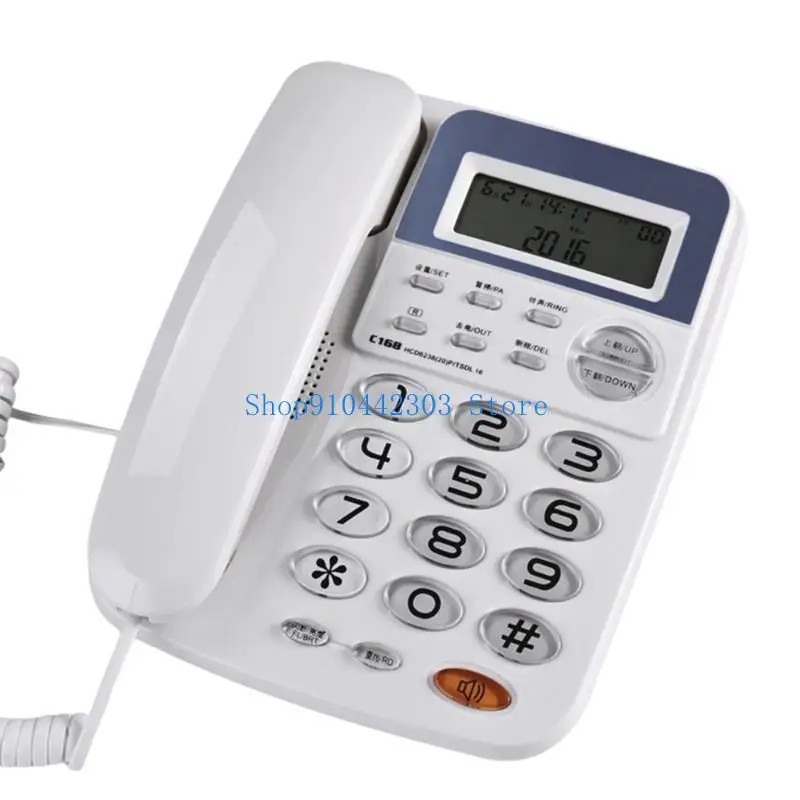 L4MD C168 Fixed Telephone Corded Landline Desk Phone Caller Display Office Telephone