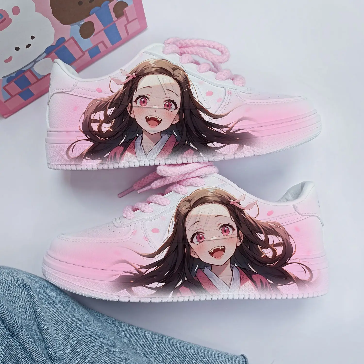 

Anime Demon Slayer Shoes Figures Kamado Nezuko Kanroji Mitsuri Sneakers Autumn Winter Fashion Trends Casual Little White Shoes