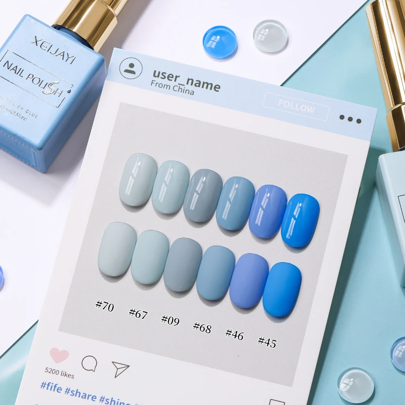

6Colors 15ml Gel Nail Polish Ice Blue Semi-permanent Soak Off UV LED Gel Cosmetics Nail Art Manicure Nails Gel Polish Varnishes