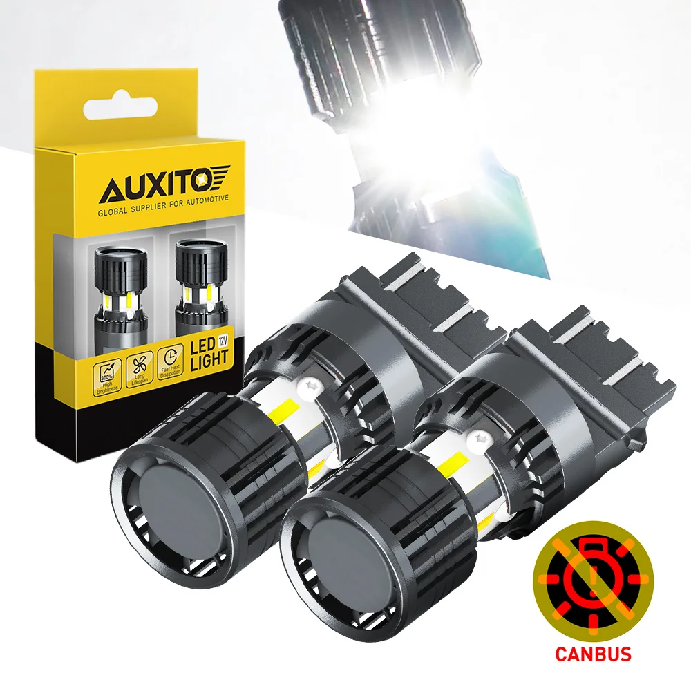 

AUXITO 2 шт. Canbus 3157 светодиодная лампа резервного хода T25 P27W P27/7W задний фонарь 6500K белый указатель поворота для Toyota Nissan