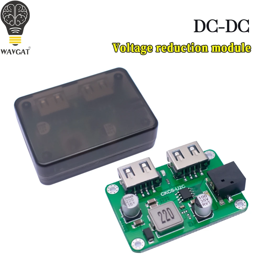  DC9V 12V 24V to 5V3A DC-DC buck module Dual USB output charging module for on-board buck module bare board without fast charge