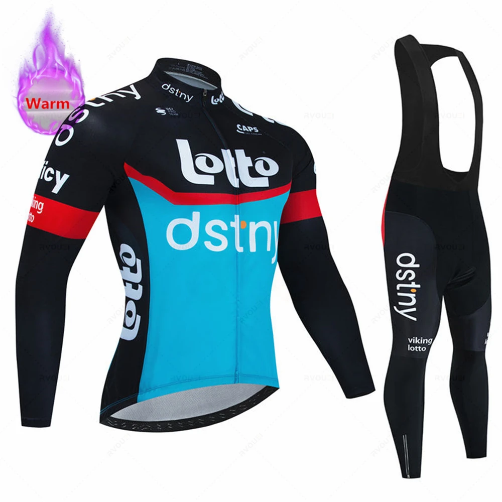 New Lotto Winter Cycling Jersey Set Ropa Ciclismo Thermal Fleece Bicicleta Clothing MTB Bicycle Racing Uniform Road Bike Clothes