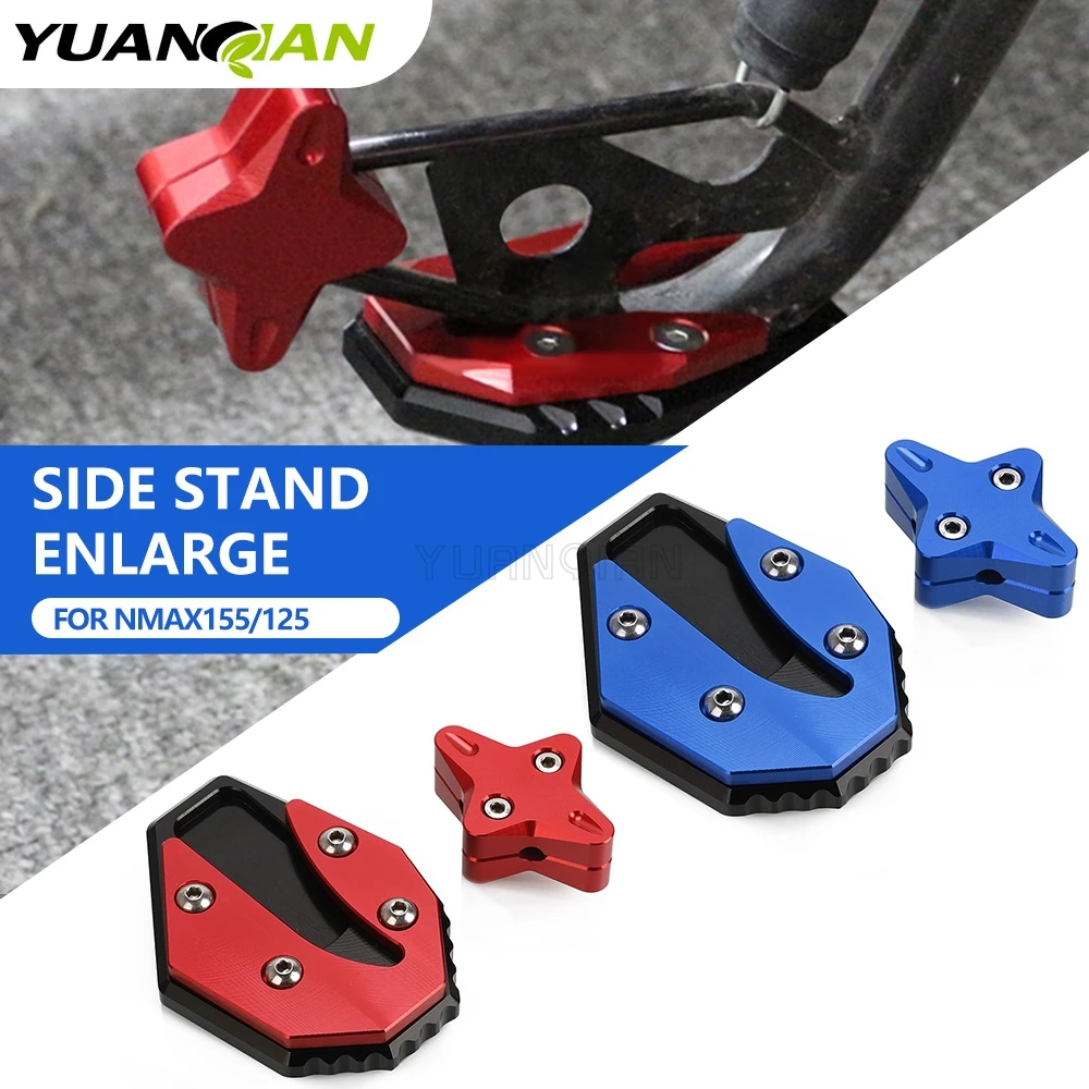 For YAMAHA NMAX 125 155 160 N-MAX 155 Kickstand Foot Side Stand Extension Pad Support Plate Stand Kick stand Column Auxiliary