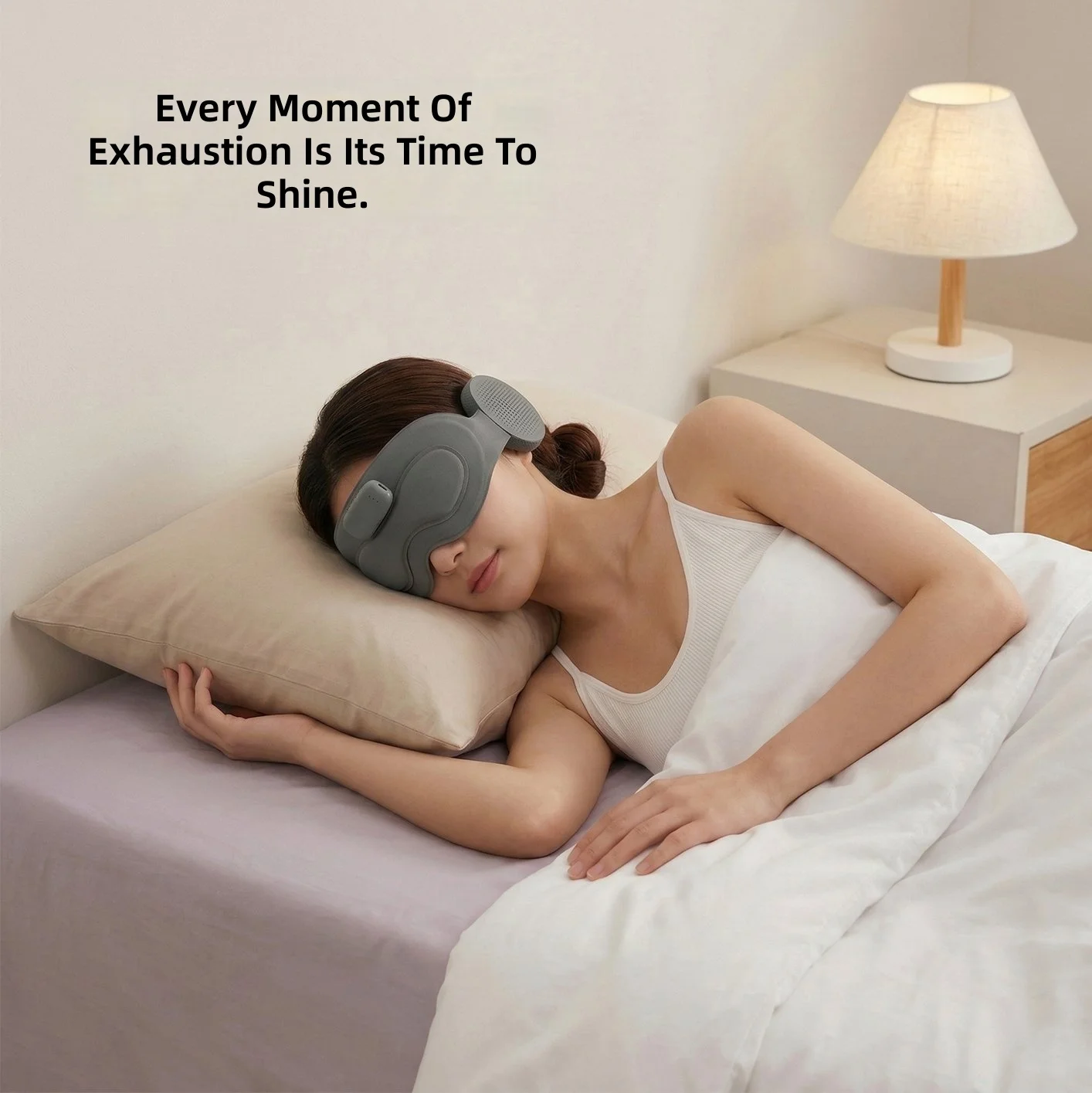 AI Smart Sleep Mask with White Noise,Sleep Monitoring & Bluetooth Music,Velvet-Lined LightBlocking Eye Cover for Insomnia Relief view 4