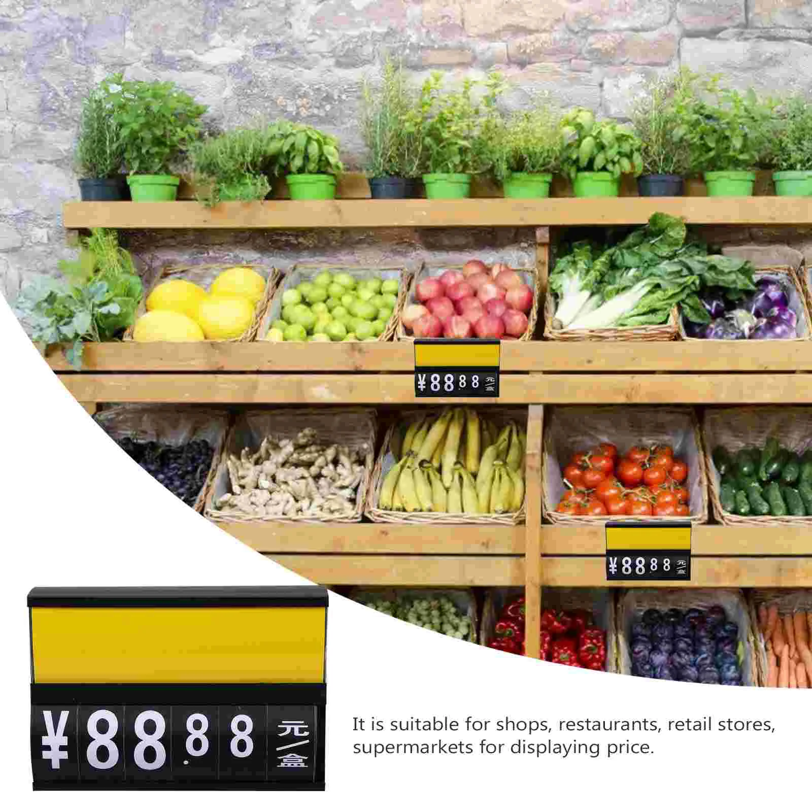 2 Pcs Vegetable Labels Supermarket Price Tag Grocery Electric Wire with Numbers Hanging Board Office