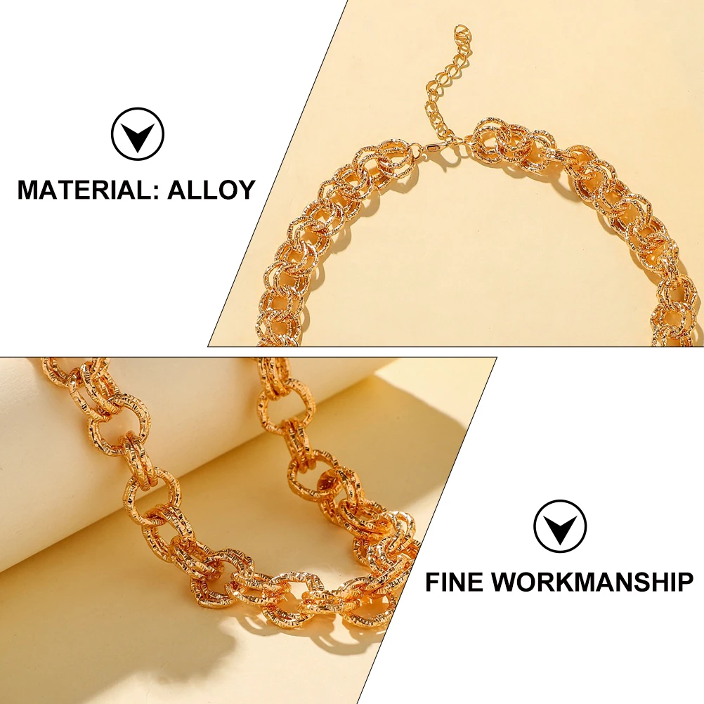 

Double-layer Necklace Fashion Accessories Circle Pendant Jewelry Accessory Alloy Clavicle Decor for Lady