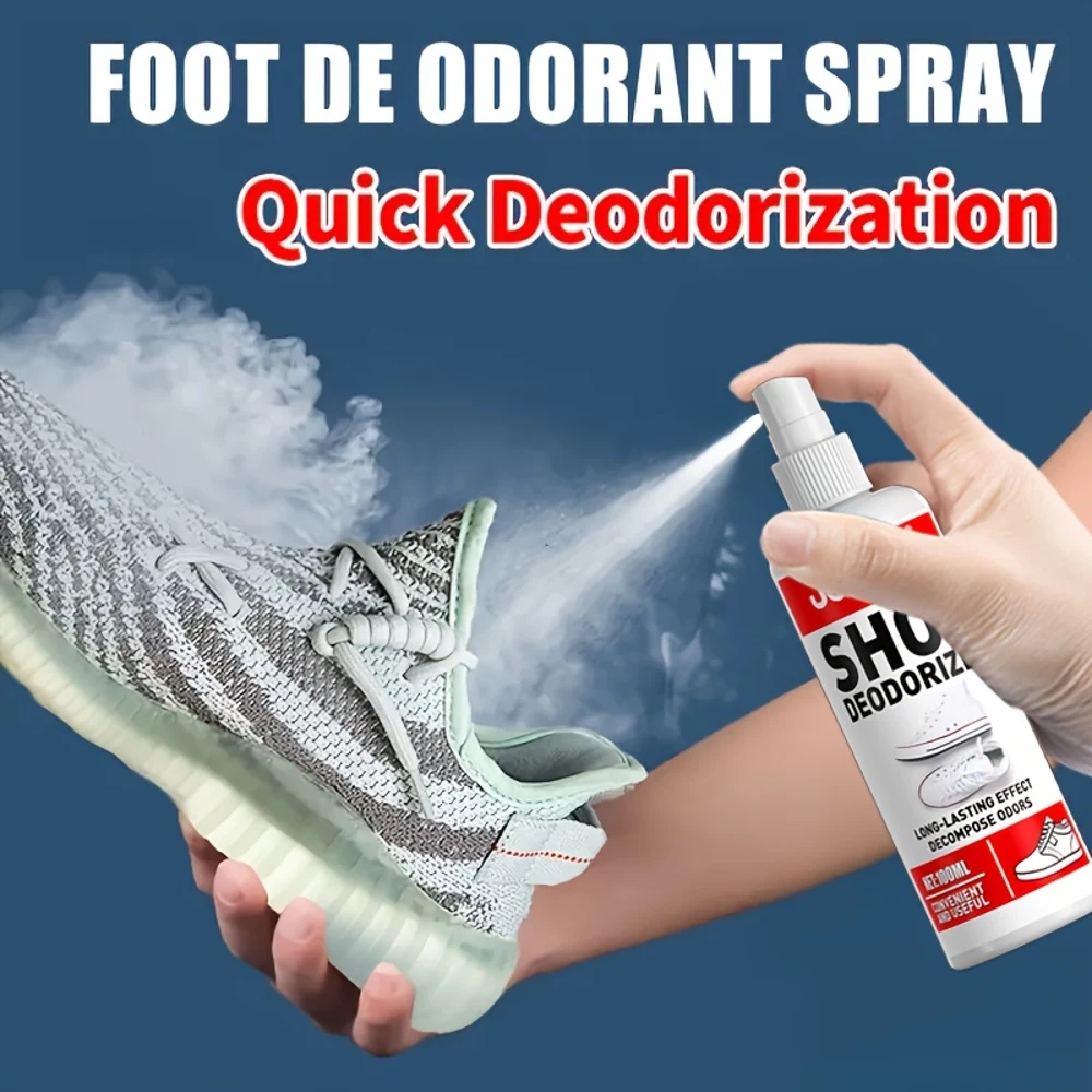 بخاخ مزيل الروائح الكريهة متعدد الوظائف - مزيل الروائح الكريهة لوسادة الأحذية الشتوية، مزيل الروائح الكريهة الاحترافي لمنصات أحذية الثلوج الشتوية الناعمة، حذاء مجاني