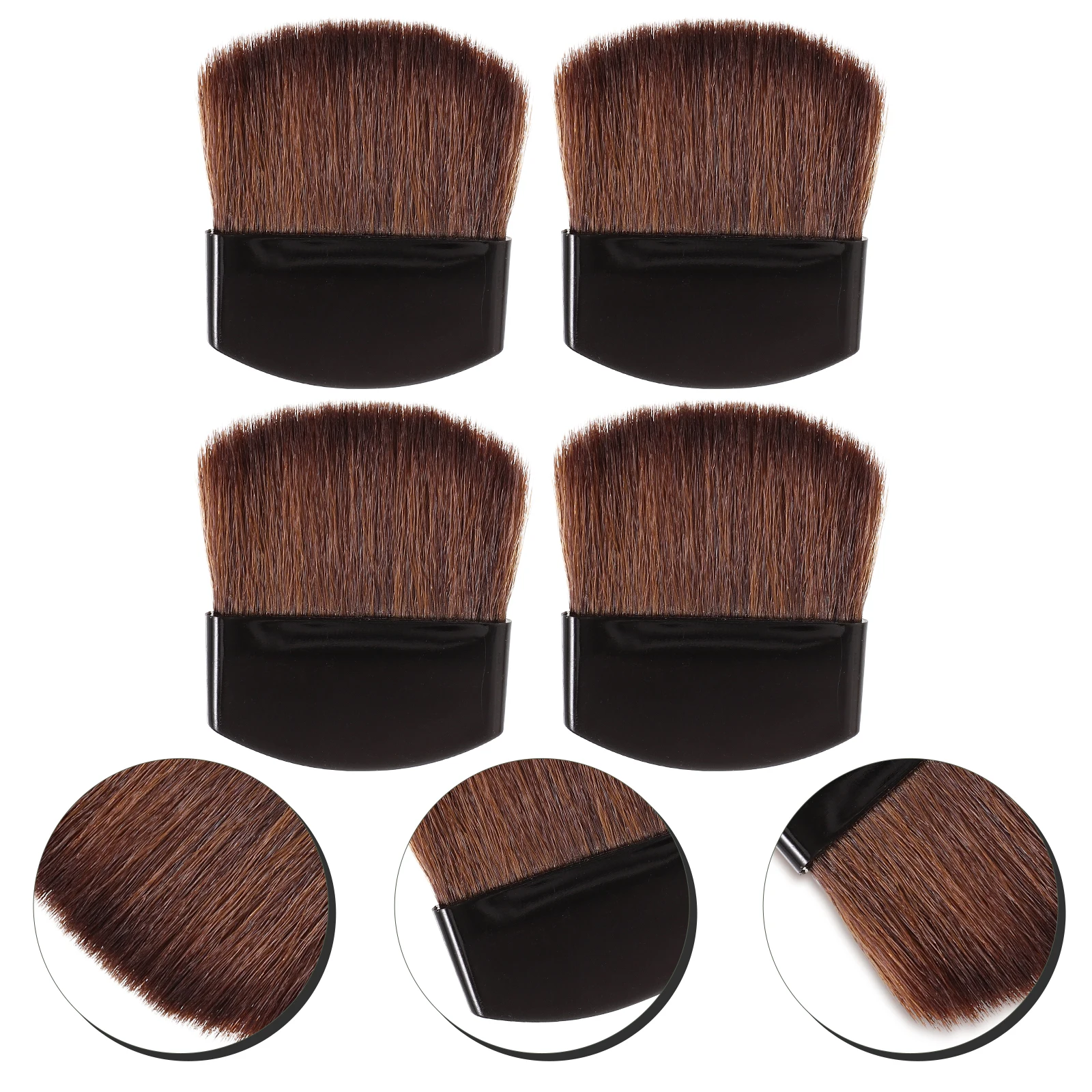 4Pcs Brush Set Light Weight Skin Friendly Blush Powder Face Makeup Tools for Women Easy Grip Portable Design