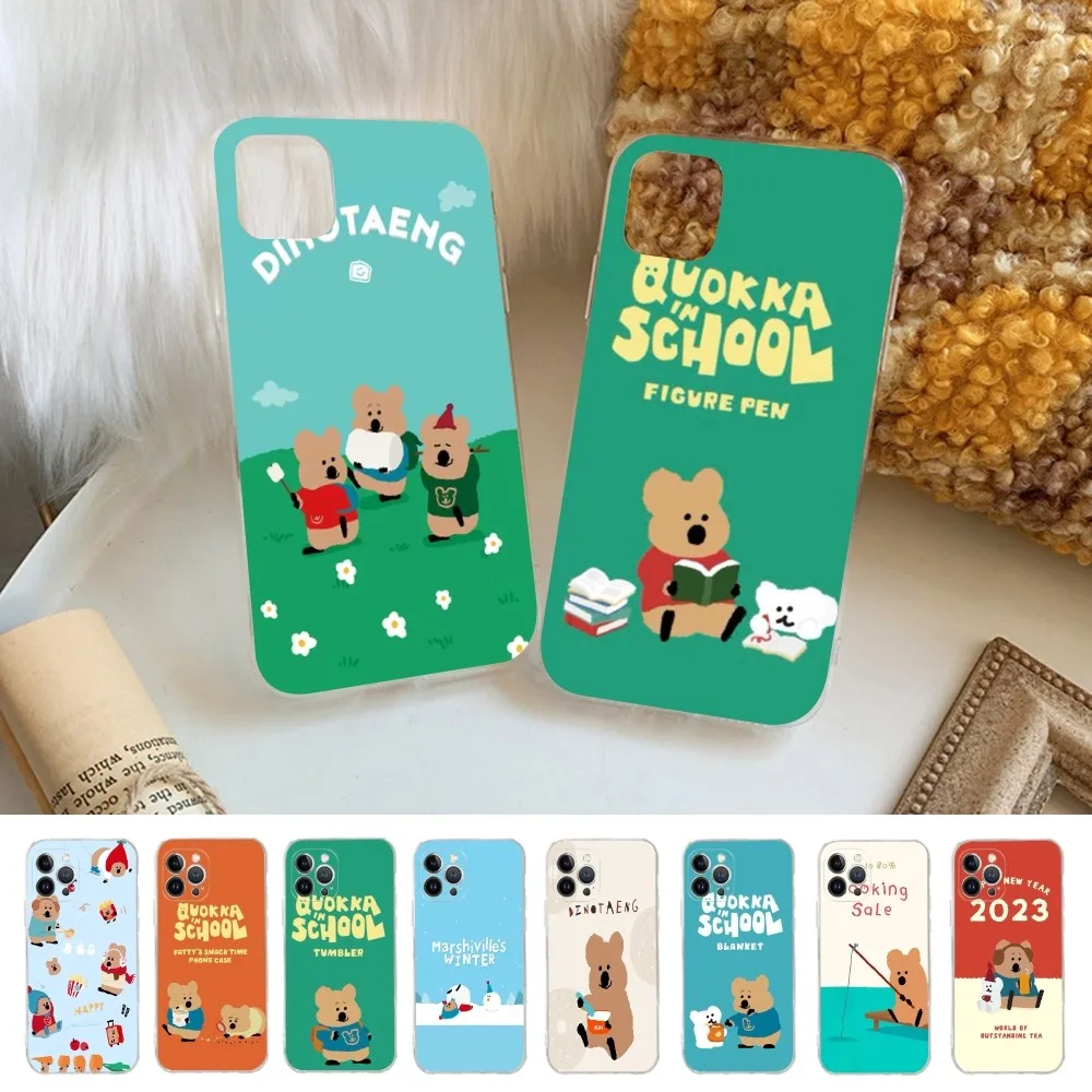 Korea D-Dinotaeng Cute Phone Case for iPhone 15 8 7 6 6S Plus X SE 2020 XR XS 14 11 12 13 Mini Pro Max Mobile Case