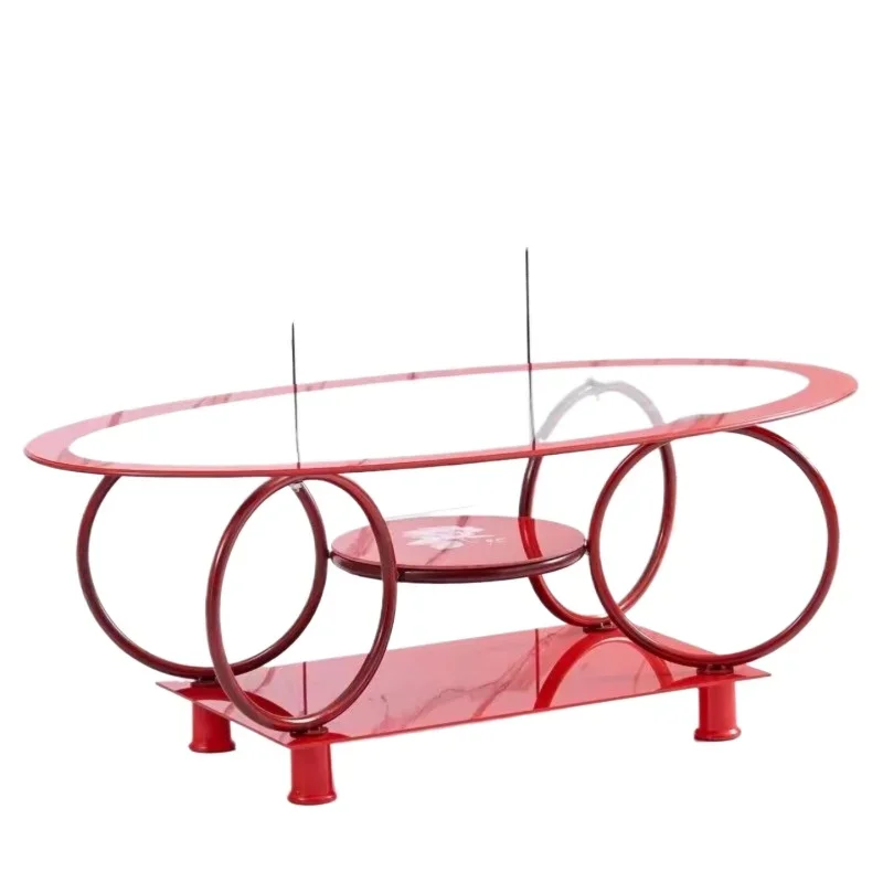 

Glass coffee table in e****mical living room Durable and stable glass coffee table