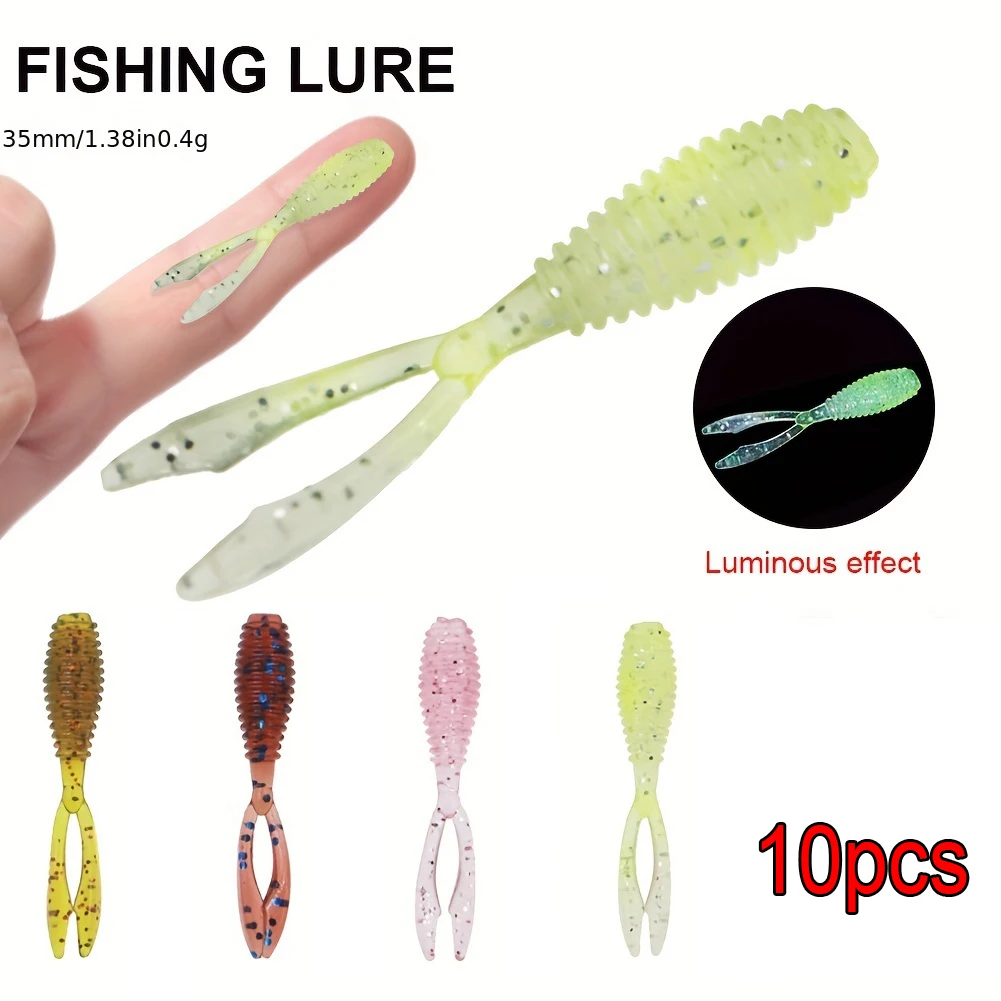 10 Stück Angelköder 0,4g 35cm Swimbait mit Geteiltem Schwanz Künstlicher Wobbler Jigging Jerkbait Shad Wurm-Köder