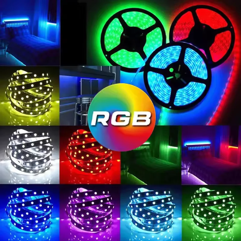 1 Roll of 5V Low-Voltage Rgb Light Strip 5050 with Infrared 44-Key Multifunctional Remote Control, Color-Changing Ambient Led Li