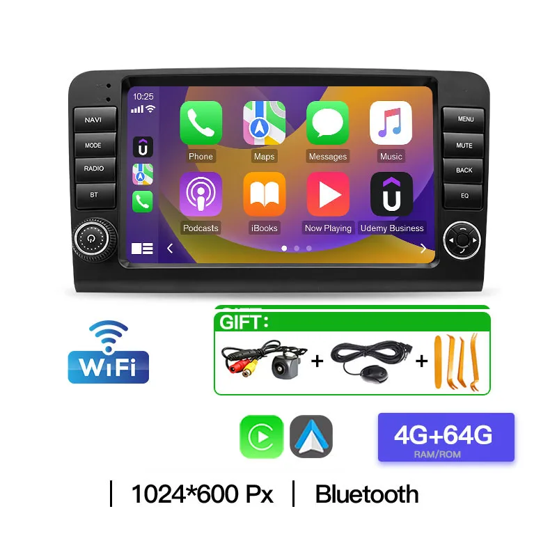 Android 13 Auto Carplay Audio Voor Mercedes Benz ML GL KLASSE W164X164 ML350 Bluetooth GPS Navi Autoradio Video speler Autoradio