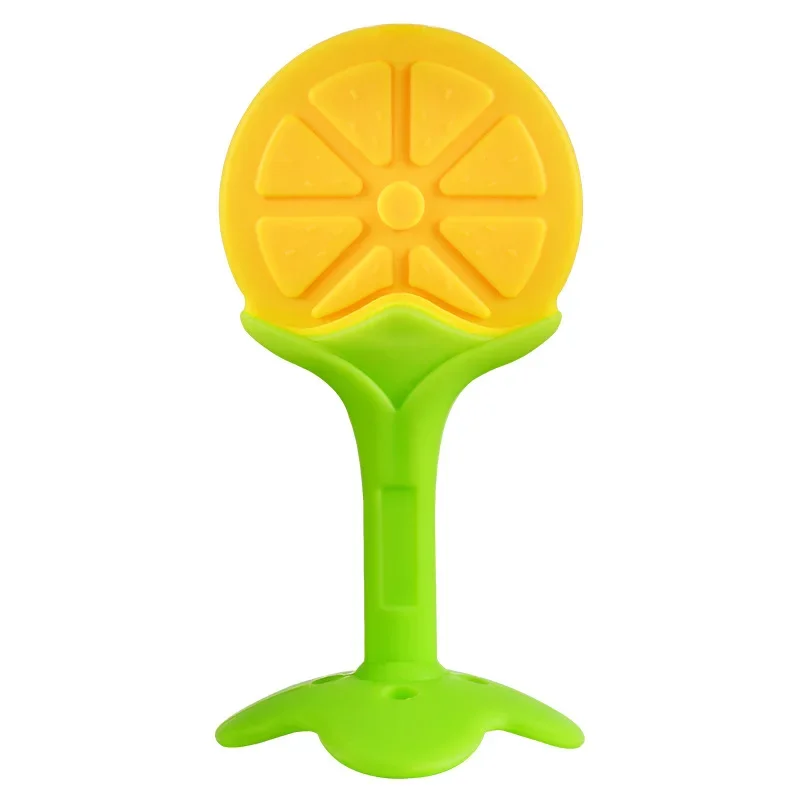 Baby Teething Toys Silicone Training Toothbrush BPA Free Fruit Shape Safe Teething Ring Gift Infant Baby Chewing Toy Teether