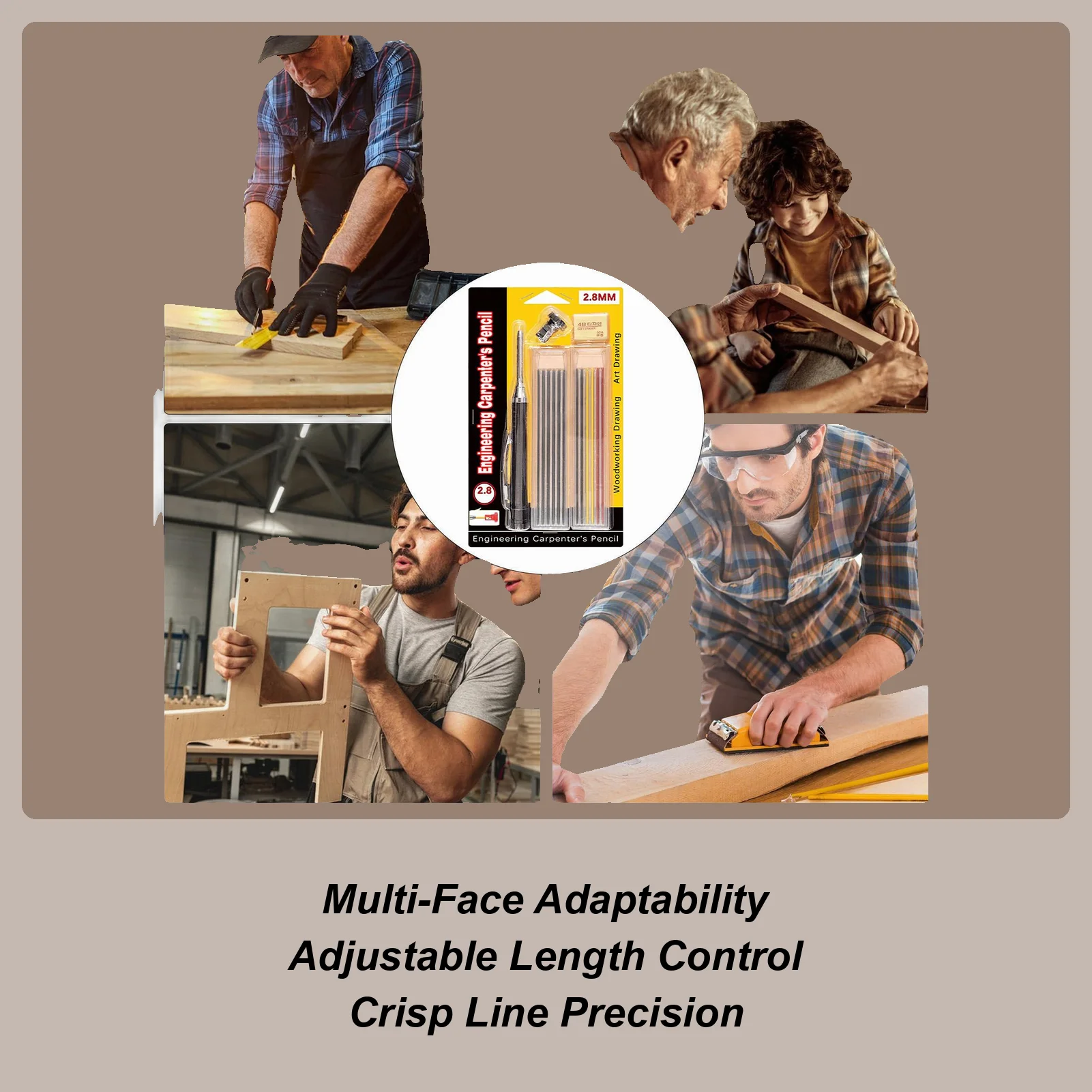 

Deep Hole Marker 2.8mm Adjustable Marking Pencil With 12 Refills Long Nib Marker Pens For Adult Fabric Wood Construction Glass