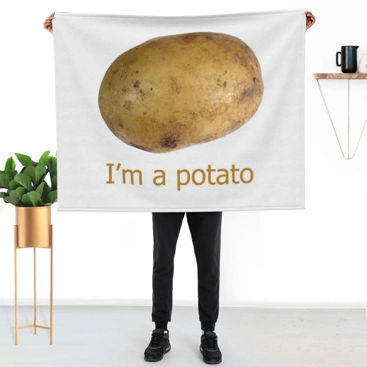 I'm a potato Throw Blanket Baby Single Bed covers Beautifuls Blankets For Baby Hair Blankets