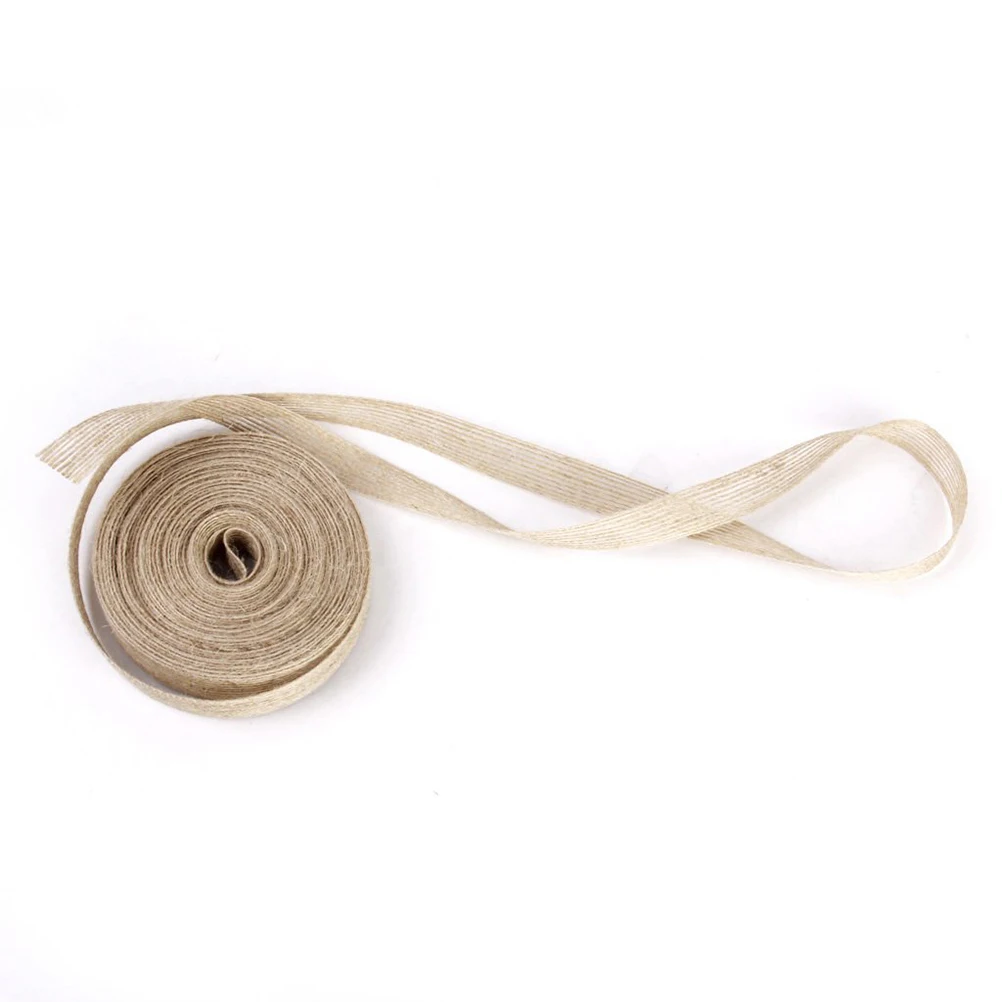 1 Roll 20M 1.5Cm Jute Burlap Ribbon Natural Rope For Diy Crafts Wedding Home Decoration Weaving Webbing Embellishment