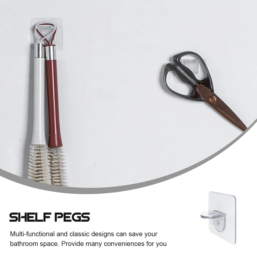 

16 Pcs Hook Rack Wardrobe Support Pegs Bookcase Partition Shelf Retainers Wardrobes Bracket Cabinet Acrylic Floating
