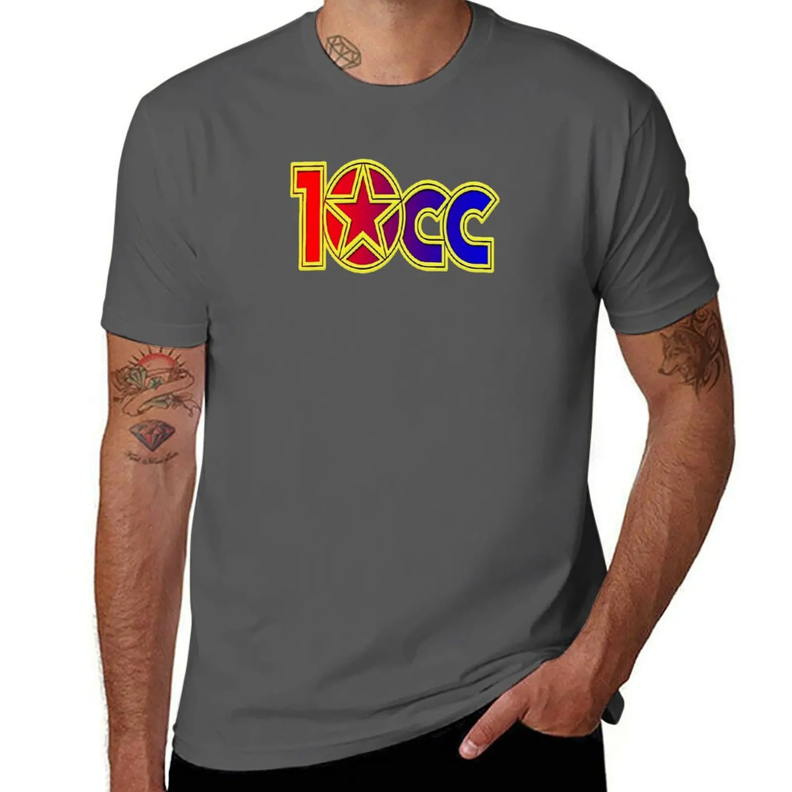 

best of logo musical 10cc rockband T-Shirt man tshirt t shirts for man cotton soft T-Shirt