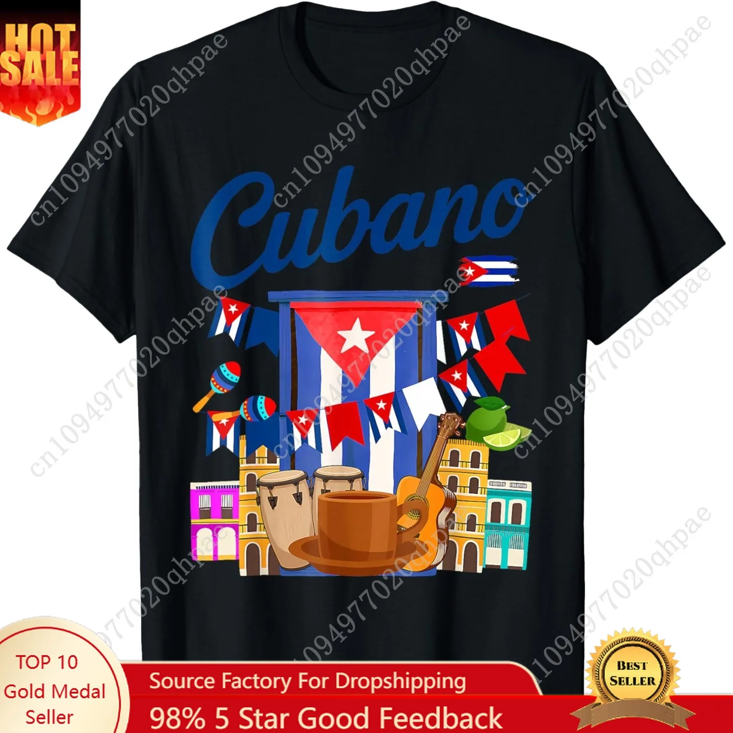 

Hispanic Heritage Month Cuban Flag Design Outfit for Kids T-Shirt