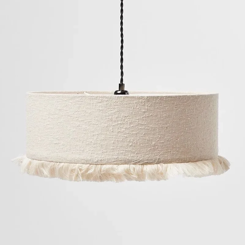 

2026 Living Room Bedroom Tassels Hanging Lamp Japan Cloth Pendant Light Vintage Restaurant Shop Chandelier For Mood Light Lustre