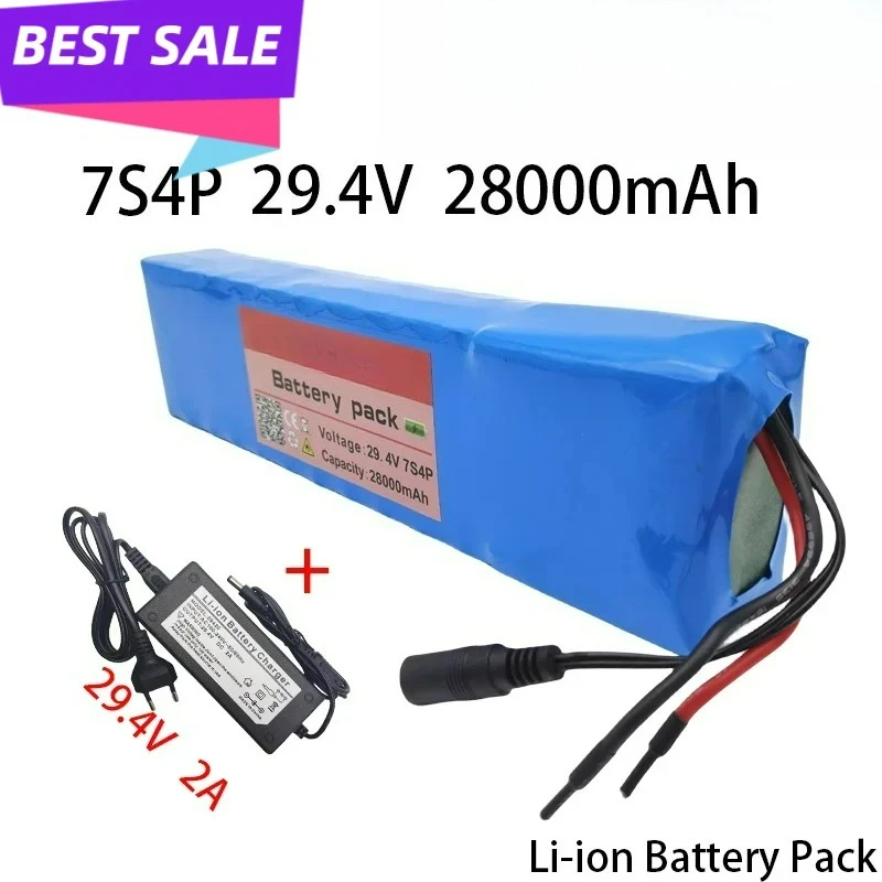 

24V 7S4P 18650 28Ah Rechargeable Lithium Ion Battery Pack 29.4V for Batteries 29.4V Charger
