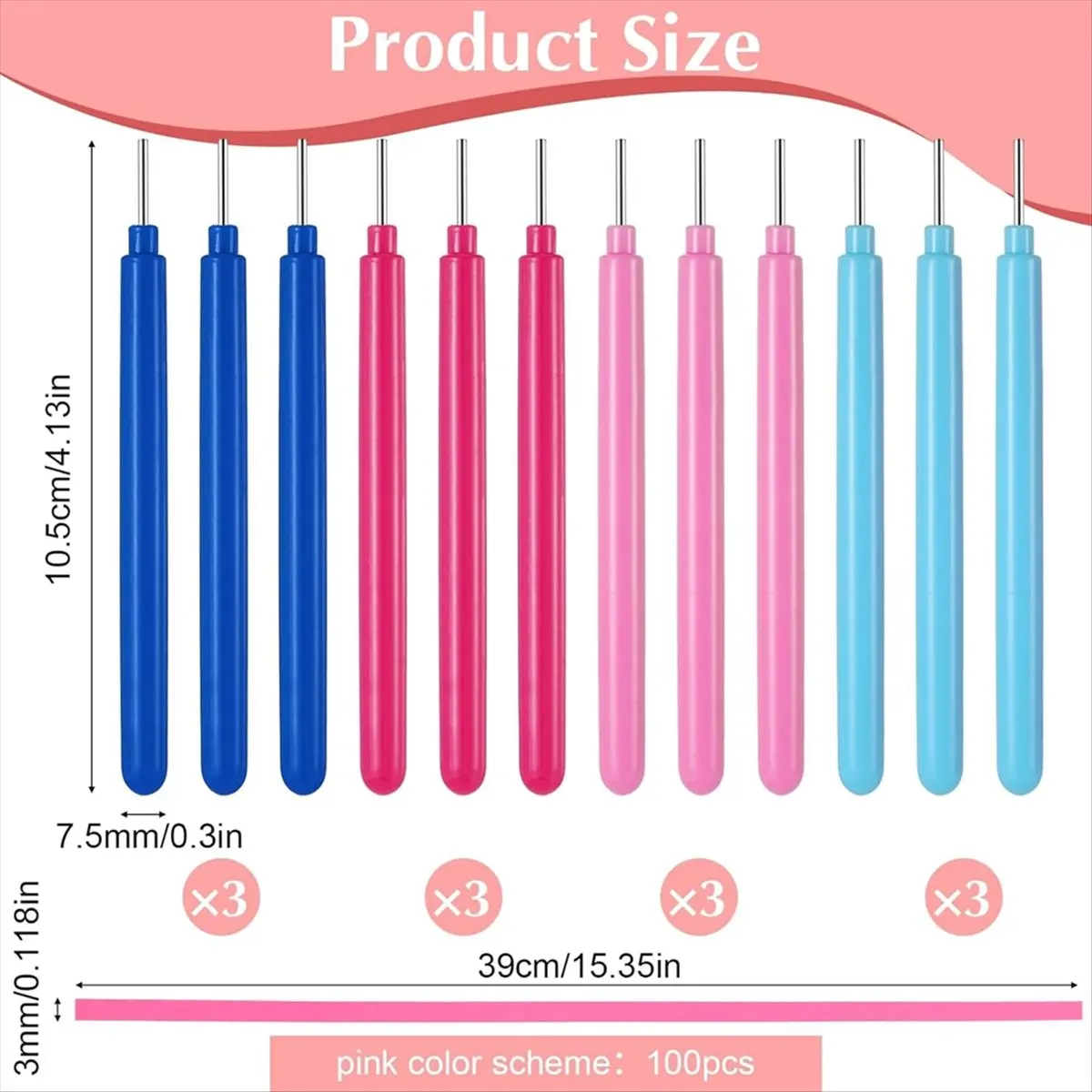 2026 + 12 قطعة من أدوات اللف الورقي، قلم إبرة اللف مع 100 قطعة من الورق الملفوف للأدوات اليدوية ذاتية الصنع