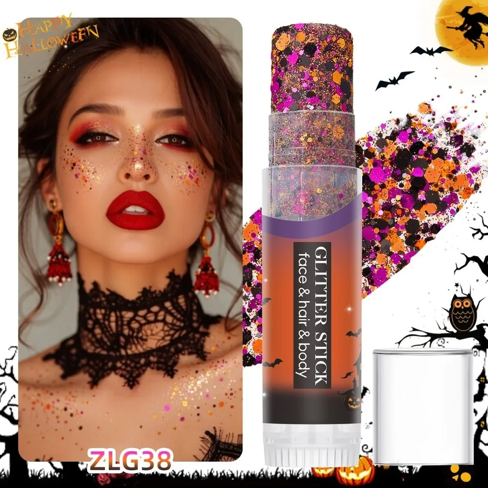 Gel Texture Body Art Glitter Stick Multi-Purpose Water-Resistant Facial Eyeshadow Stick Flash Effect Sparkling