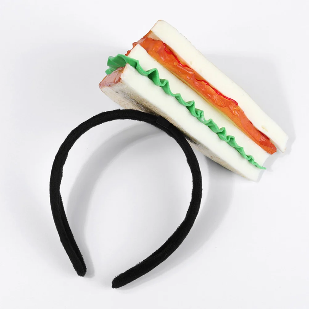 عصابة رأس على شكل كعكة همبرغر مكونة من قطعتين من أزياء الوجبات السريعة، قبعة ساندويتش للبالغين، ملحقات البطاطس المقلية، قبعة قماش لغسل الوجه