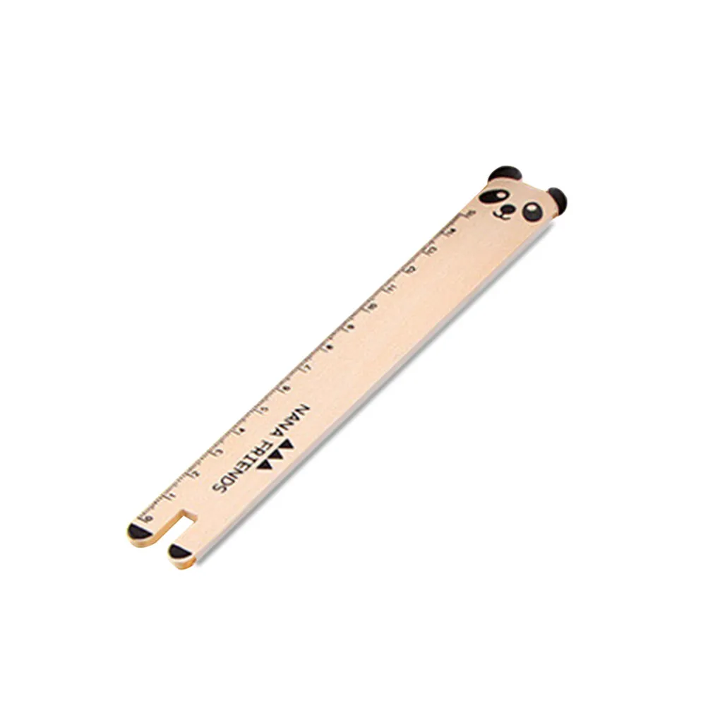 Cute Animals Wood Straight Ruler Lovely Panda Ruler For Kids Student Stationery