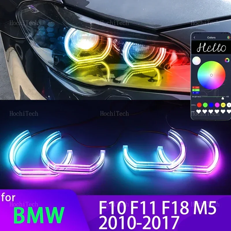 

Приложение Dynamic Angel Eyes Rings Light DRL с указателем поворота для BMW 5 серии F10 F11 F18 520i 523i 528i 530i 535i M5 2010-2017