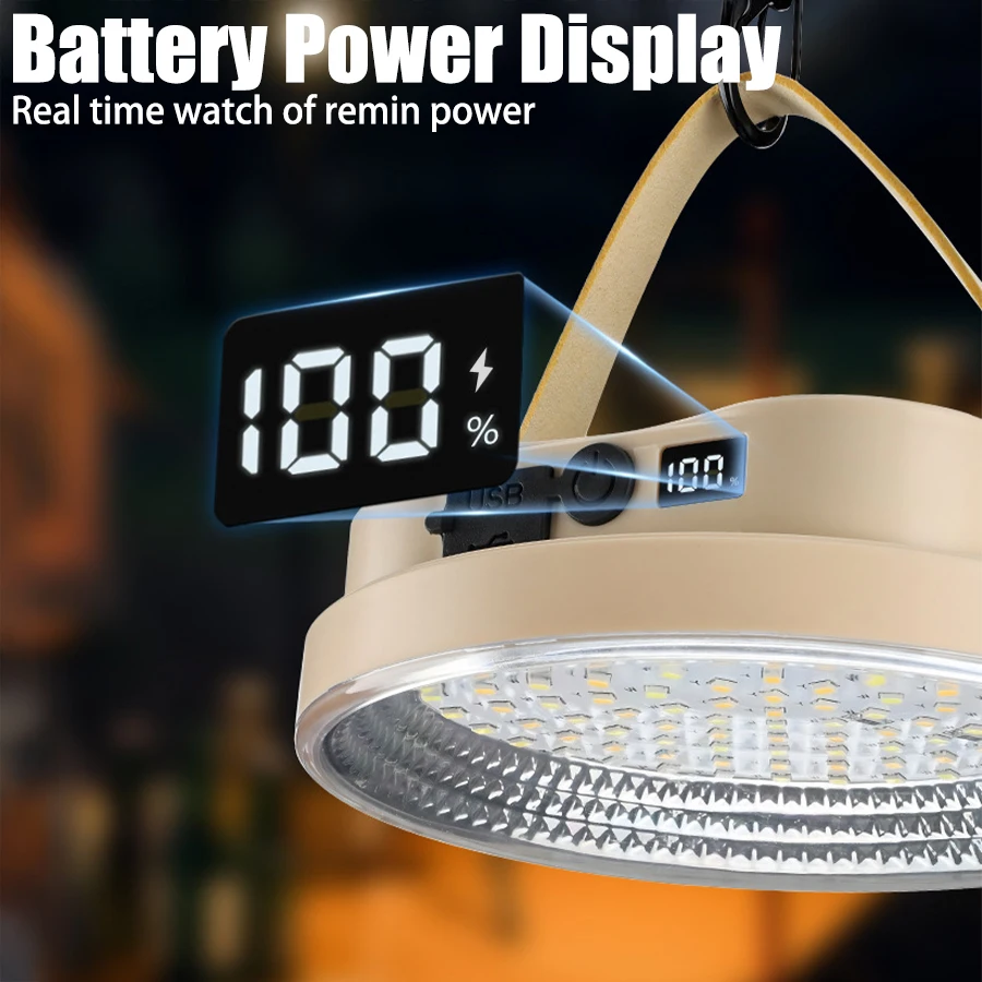 10400MAH Solar LED Camping Light Multifunctional Usb Rechargeable Lights Lantern for Outdoor Night Fishing Emergency Lamp Torch