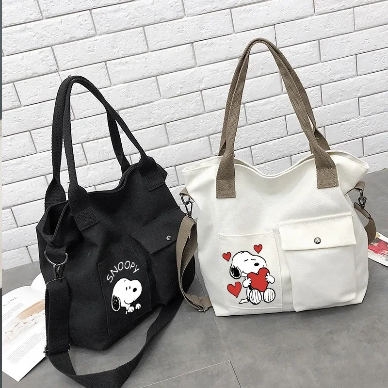 سنوبيس حقائب من القماش الكرتون لطيف الطلاب حقيبة يد حقيبة كتف الموضة سعة كبيرة للمتسوقين حمل عادية أنثى عبر الجسم هدية #1