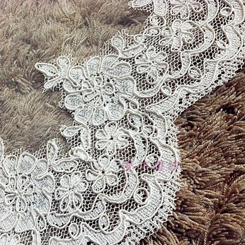 White ivory Wedding Accessories Lace 3M Cathedral Length White Bride Veil Lace Mantilla