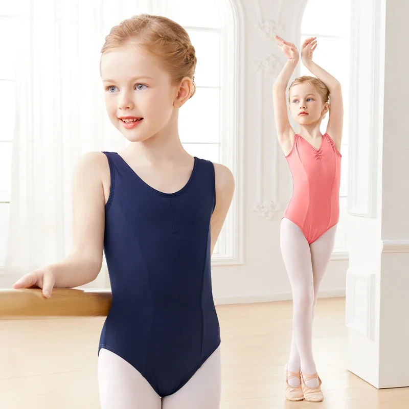 Leotardos de Ballet para niñas y niños, chaleco, leotardo de baile con forro, Ropa de baile de Ballet clásico, traje de bailarina gimnástica