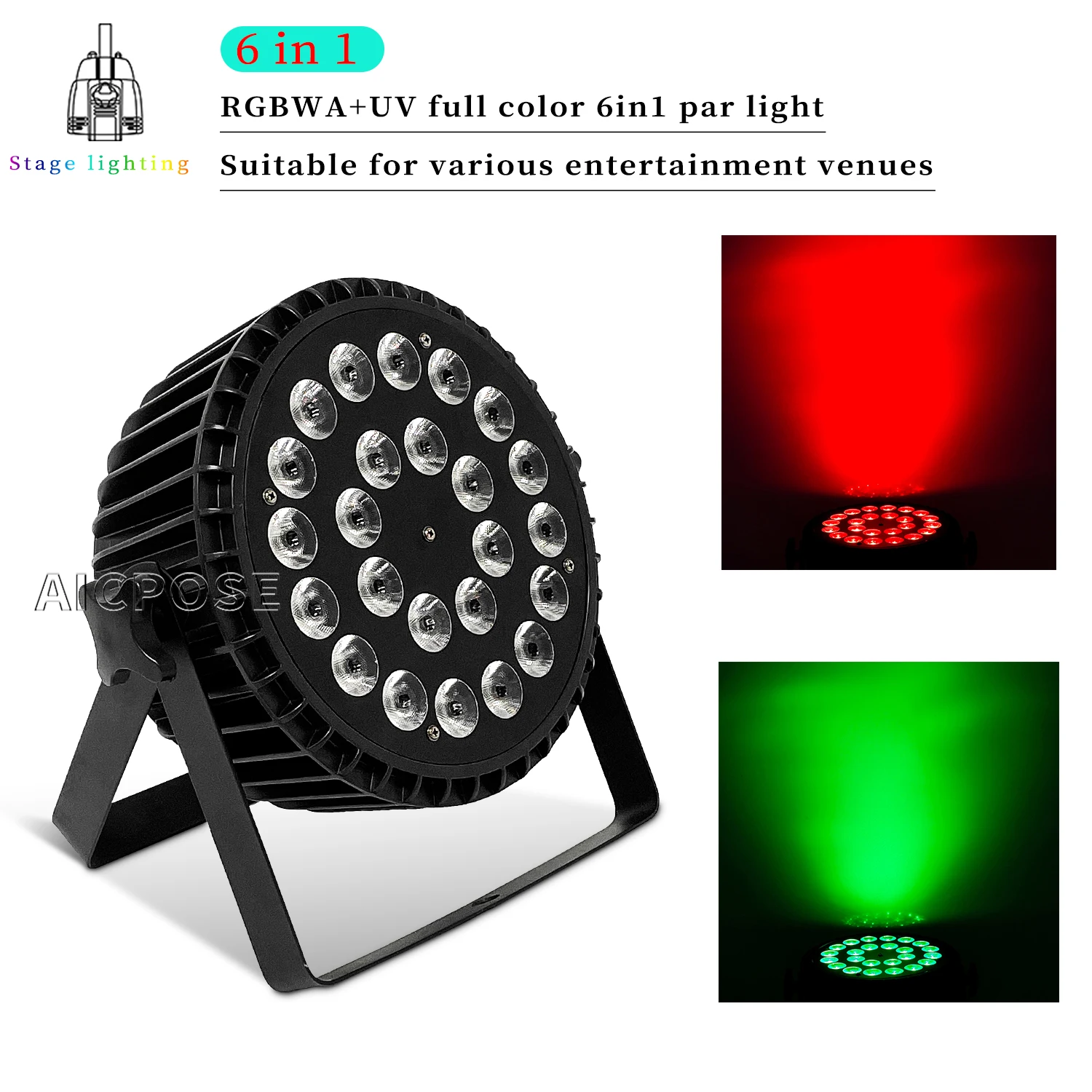 4-10pcs Aluminum Stage Light 24x18W RGBWA UV 6 in 1 LED Par Light DMX Control Party Wedding Stage Lighting DJ Disco Equipment