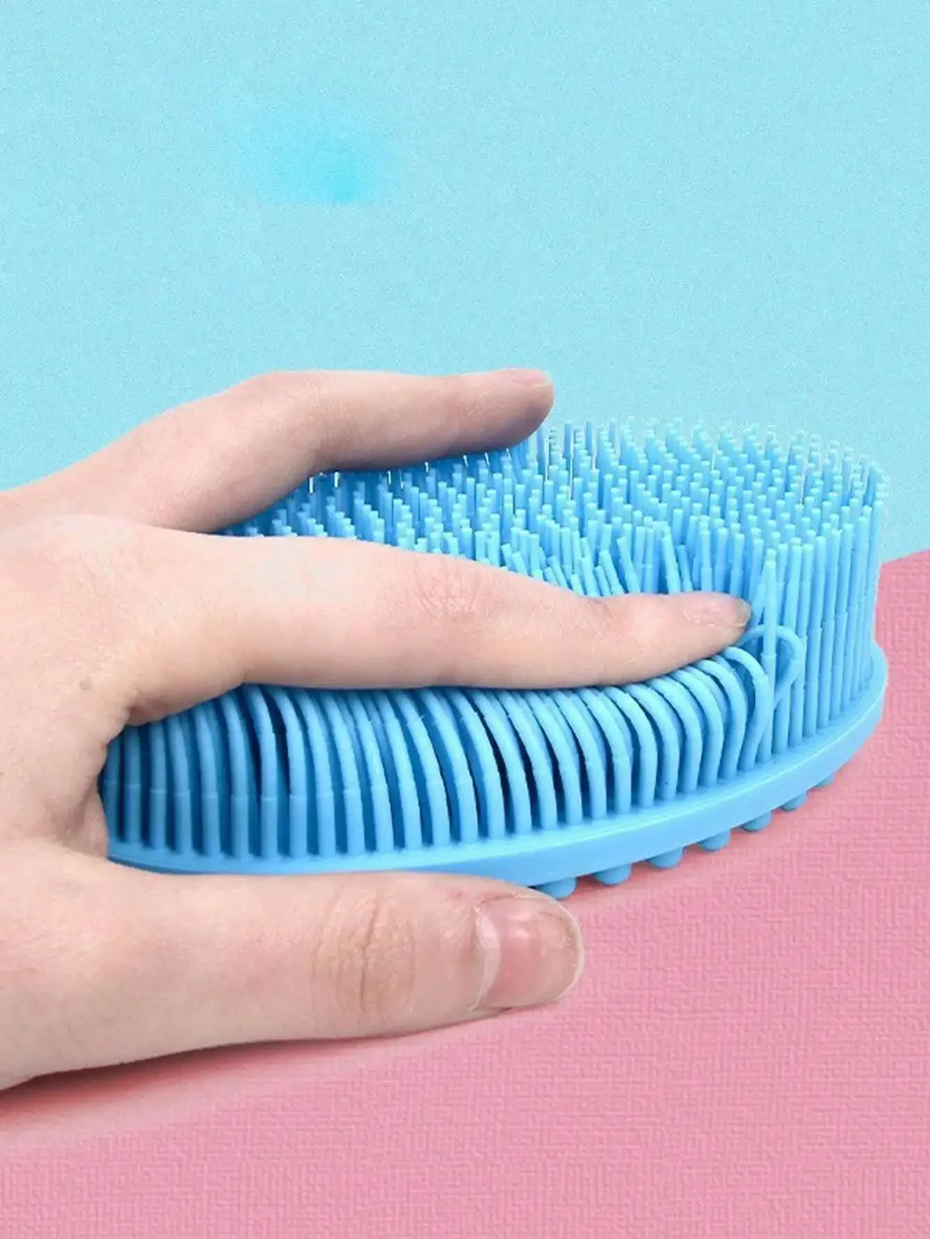 

1pc Silicone Shower Scrubber, Exfoliating Body Cleansing Brush, Suitable For Shower & Bathroom & Toilet, Good Foam, Long-lasting