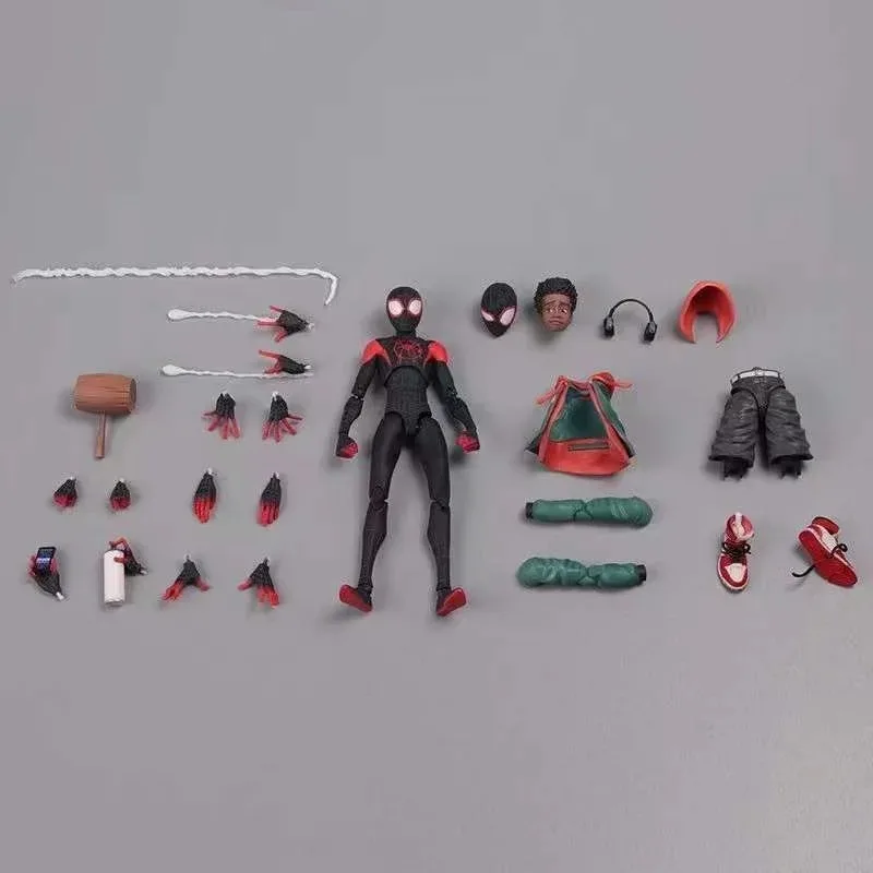 Spider-man Sentinel Sv Anime Figure Action In Stock Spider-verse Miles Morales Peni Parker Action Figurine Movable Doll Toy Gift