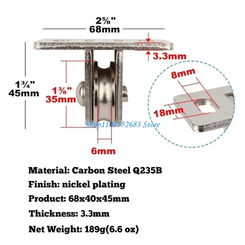 Y6GD Detachable Grooves Wheel Pulley Block Carbon Steel Pulleys Single Bearing Wheel