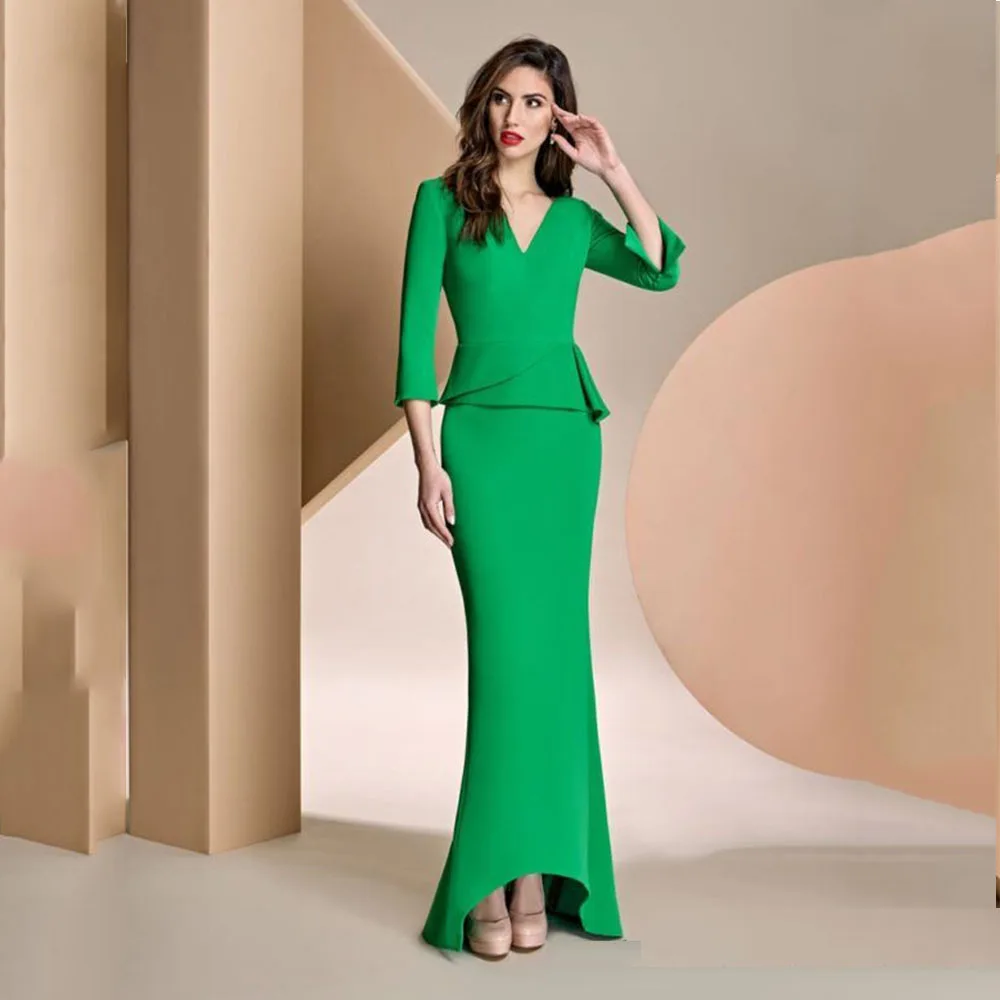

Elegant Mother of the Bride Dress For Weddings Green Long Wedding Guest Gowns for Women Mermaid Evening Party Dress Ankel Length