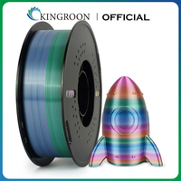 New KINGROON Gradient Silk Rainbow PLA Filament 1.75mm 1kg Multicolor 3D Printing Material 5 Color Change Red Green Blue, 2.2lbs
