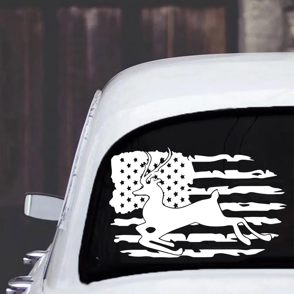 Hot Flag of Elk US Wild Animals Stickers Voiture Vinyl Auto Sticker Oil Tank Cover Car Styling Custom