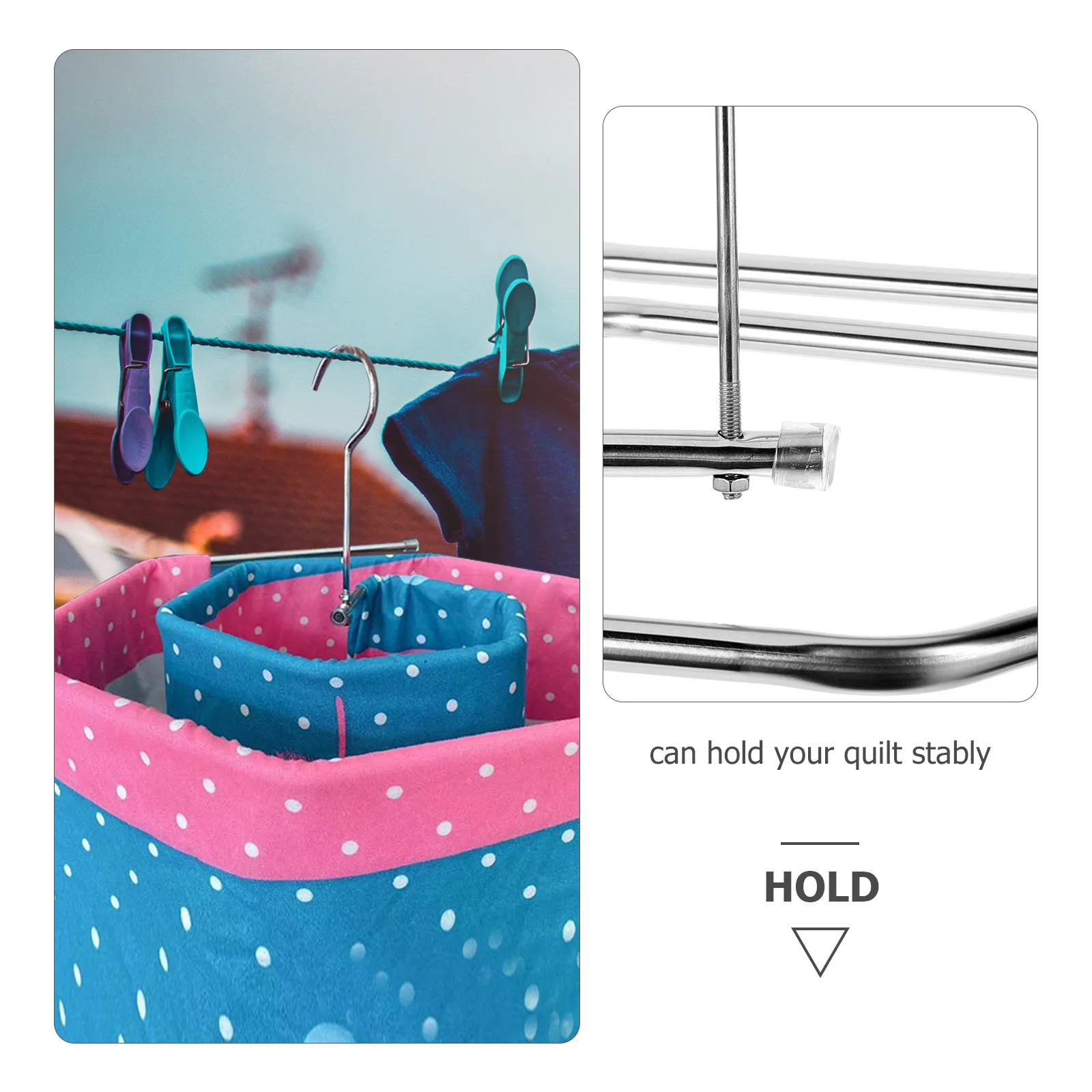 

Spiral Quilt Rack Stainless Steel Spiral Quilt Hanger Blanket Dryer Rack for Quilts Sheets Windproof Hanging