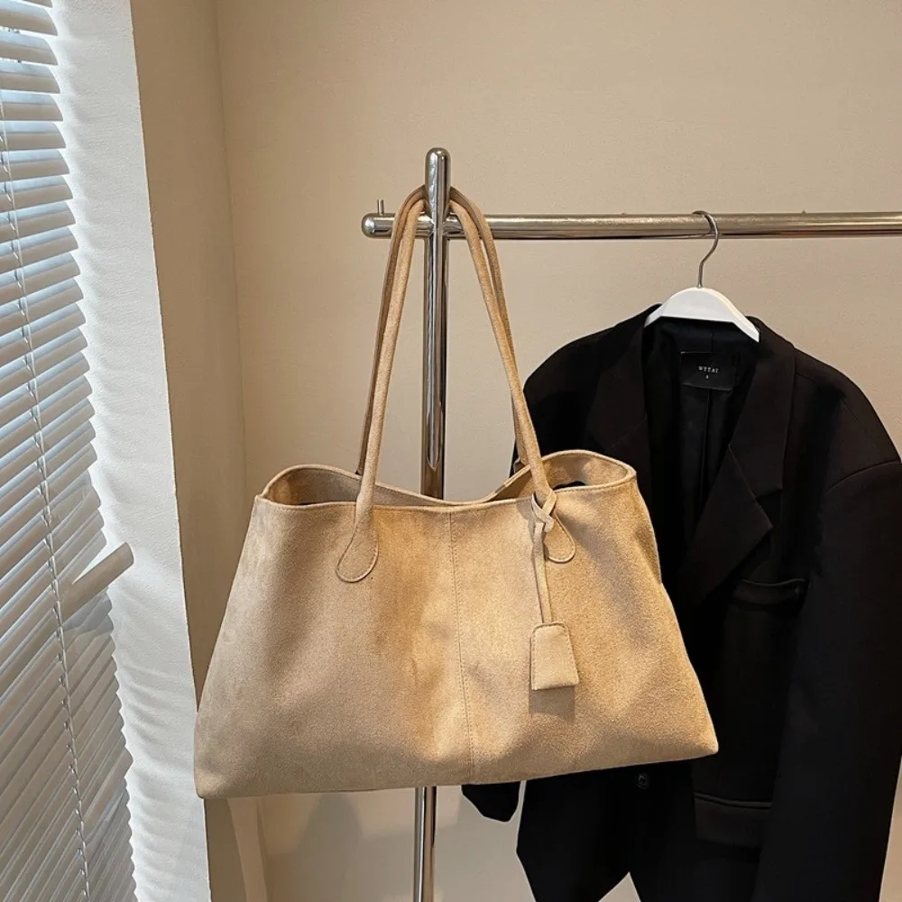 

Shoulder Pouch Suede Shoulder Bag Korean Style Suede Bucket Bag Suede Handbag Storage Large Capacity Underarm Tote Bag Girls