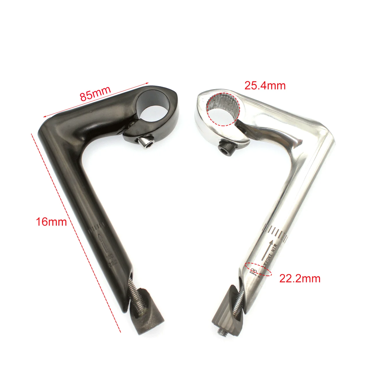 Bicycle Handlebar Stem Aluminum Alloy Gooseneck Design Stem Fixed Gear Bike 25.5mm/22.2mm Bicycle Accessories