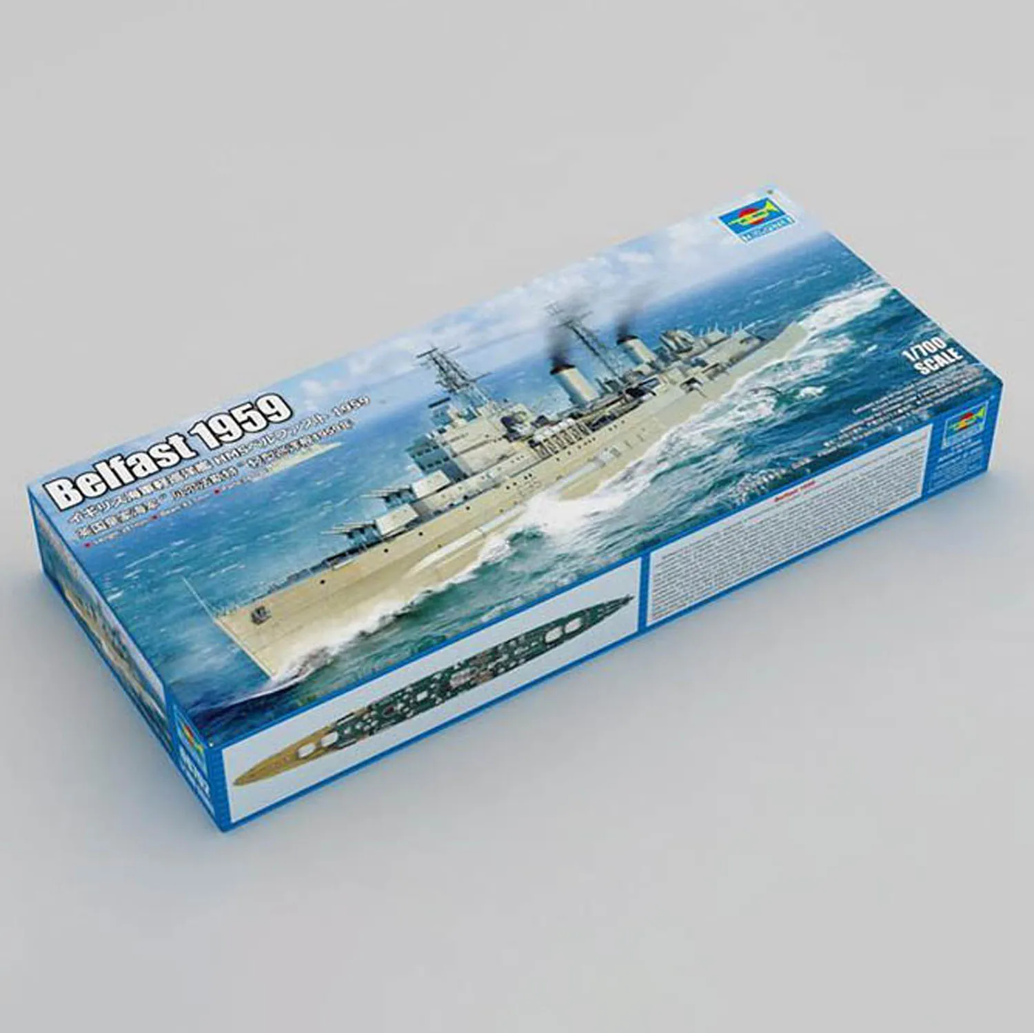 

Trumpeter 1/700 Static Model Boat Royal Navy HMS Belfast 1959 Plastic Warship Unassembled Building Kits Toy TH23360